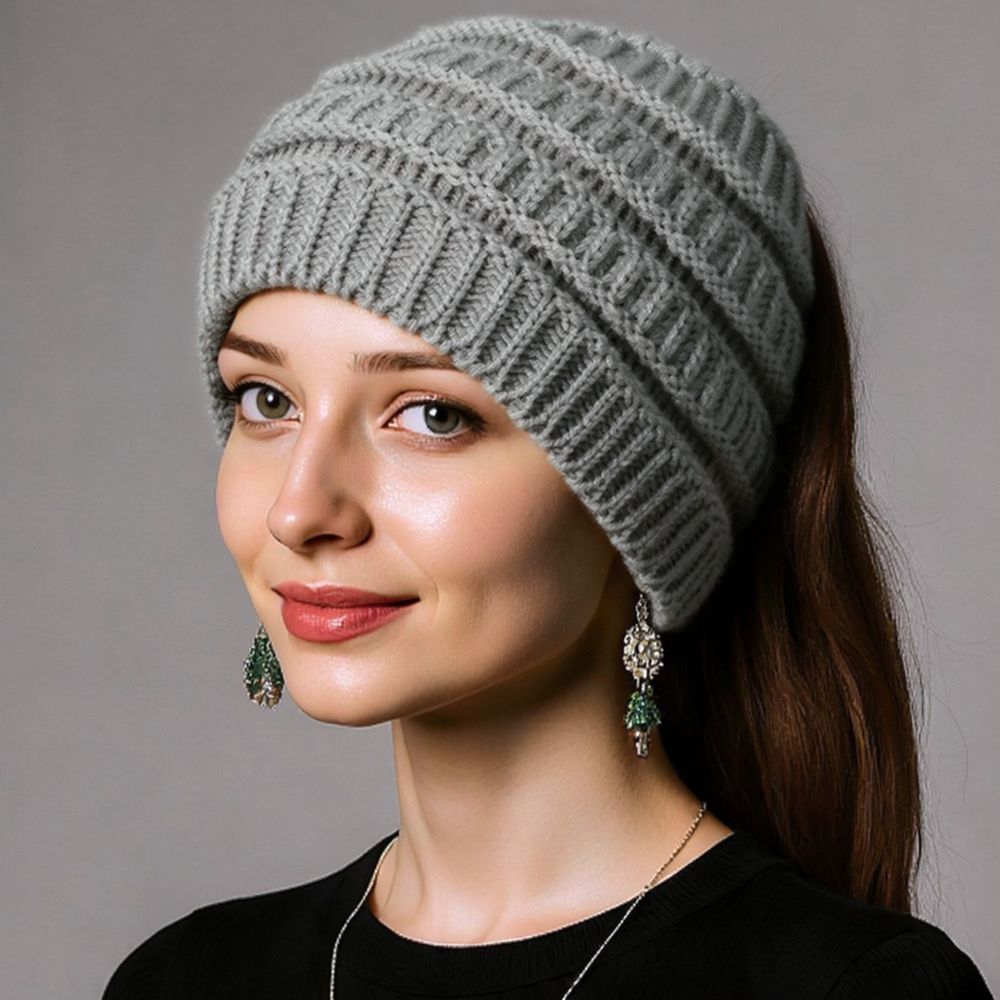 Fleece Ear Warmer Band - Winter Knitted Headband Women Wide Elastic