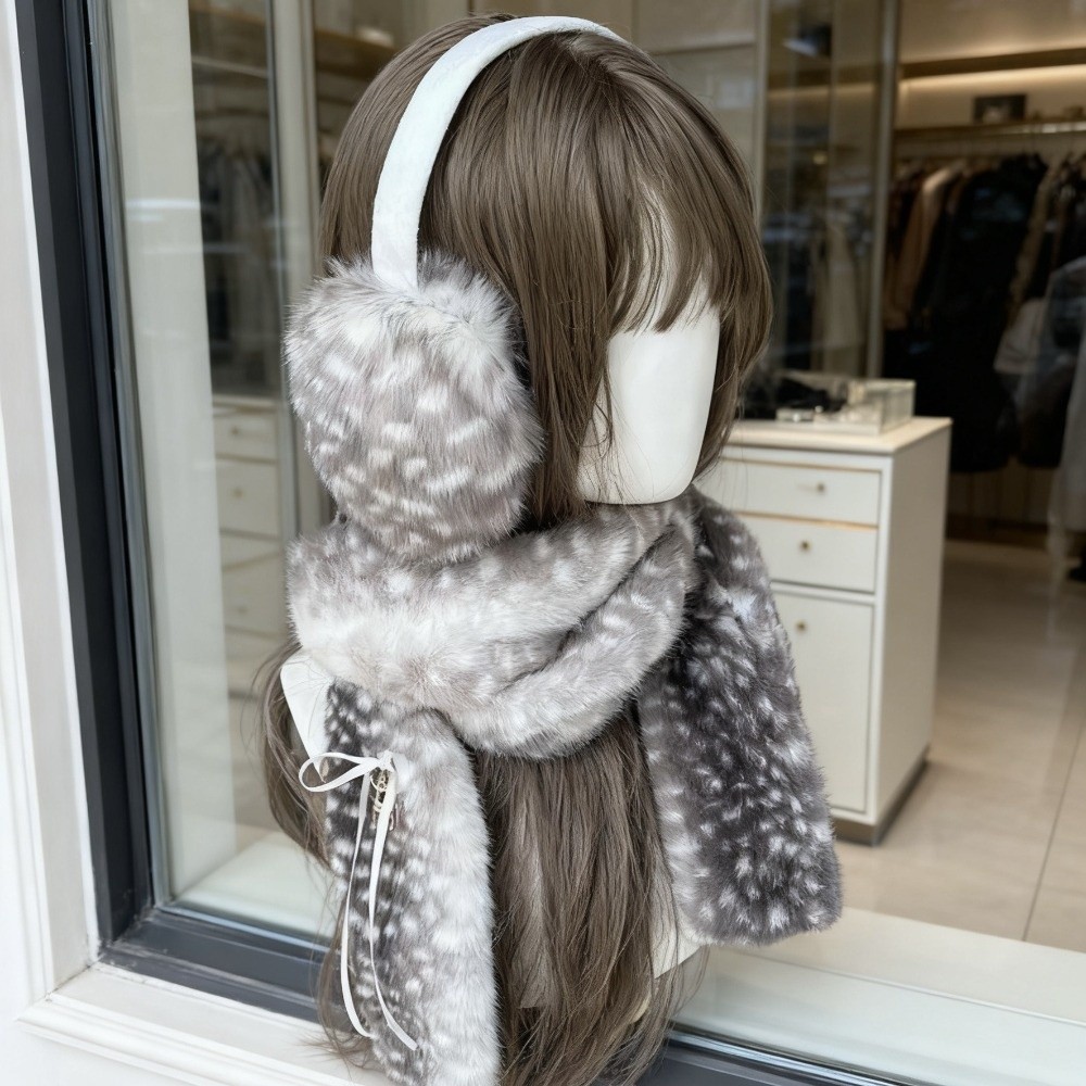 Cute Deer Print Scarf Winter W - đánh giá và giá Earmuffs Foldable