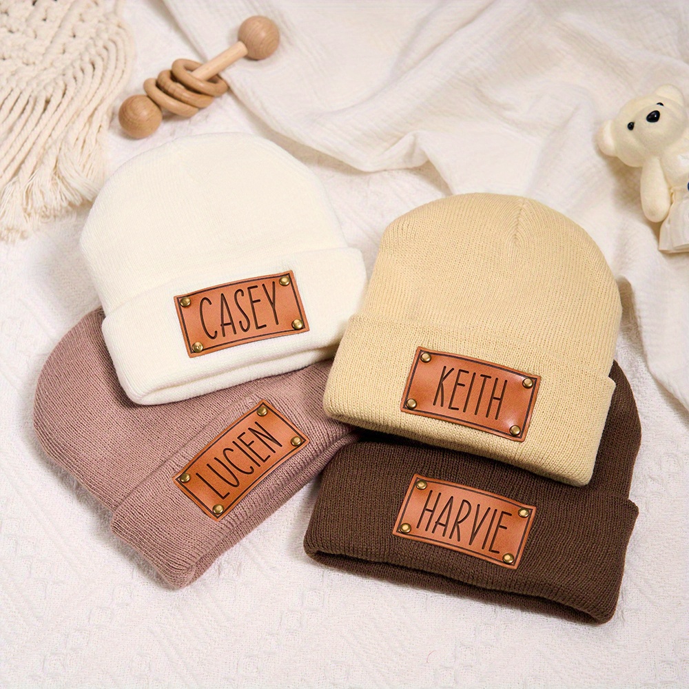 Custom Leather Patch Beanie Cu - đánh giá và giá Knit Beanie Hat Warm