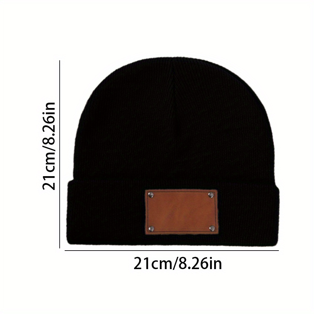 Custom Name Leather Label Knit - đánh giá và giá Knit Beanie Hat Warm
